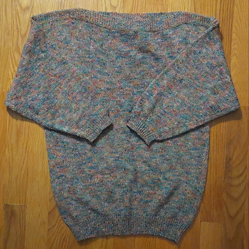 Vintage Ellen Tracy boatneck 3/4 sleeve sweater Sz M